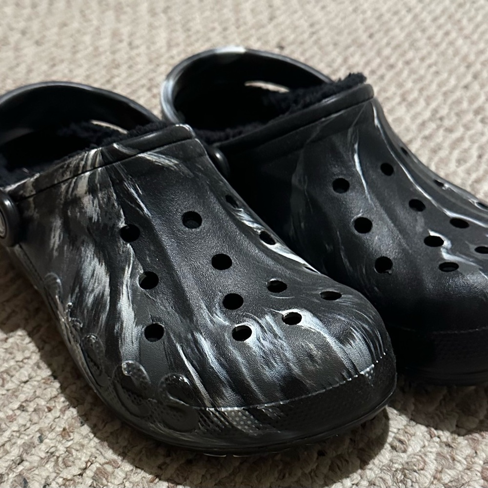 Black and Gray Crocs